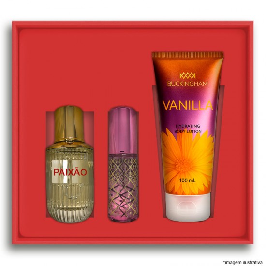 Kit Paixão Feminino Perfume 30ml + 15ml + Creme 100ml